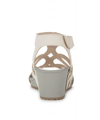 Women's Raeanne Wedge Sandal Ivory/Cream $46.28 Shoes