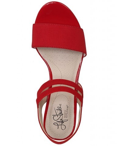 Yolo Ankle Strap Sandals Red $34.40 Shoes