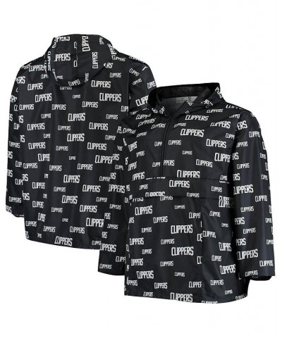 Men's Branded Black LA Clippers Big and Tall Allover Print Anorak Half-Zip Jacket $28.49 Jackets