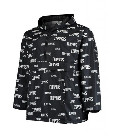 Men's Branded Black LA Clippers Big and Tall Allover Print Anorak Half-Zip Jacket $28.49 Jackets