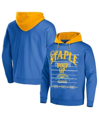 Men's NFL X Staple Blue Los Angeles Chargers Oversized Gridiron Vintage-Like Wash Pullover Hoodie $37.95 Sweatshirt