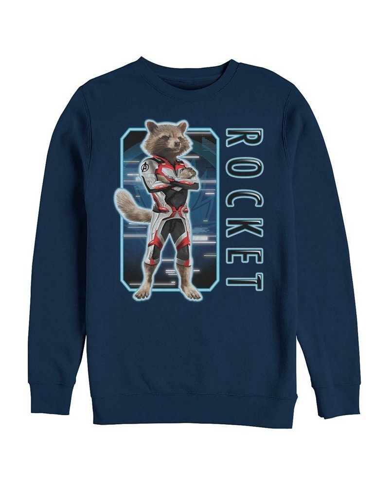 Marvel Men's Avengers Endgame Rocket Suit Up, Crewneck Fleece Blue $26.95 Sweatshirt