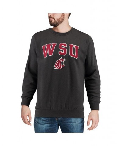 Men's Charcoal Washington State Cougars Arch and Logo Crew Neck Sweatshirt $27.00 Sweatshirt