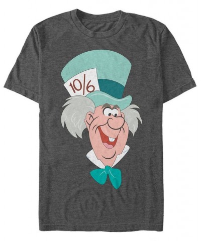 Men's Mad Hatter Big Face Short Sleeve T-Shirt Gray $19.24 T-Shirts