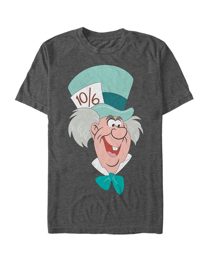 Men's Mad Hatter Big Face Short Sleeve T-Shirt Gray $19.24 T-Shirts