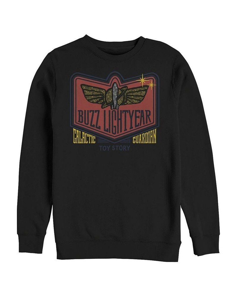 Disney Pixar Men's Toy Story Buzz Lightyear Galactic Guardian Logo, Crewneck Fleece Black $25.30 Sweatshirt