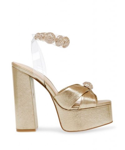 Women's Mason Platform Evening Sandals Yellow $64.07 Shoes