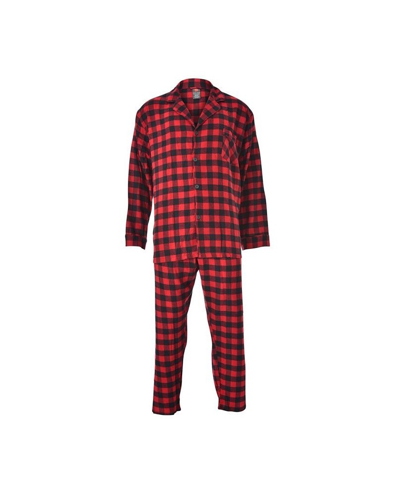 Hanes Men's Big and Tall Flannel Plaid Pajama Set Red $14.80 Pajama
