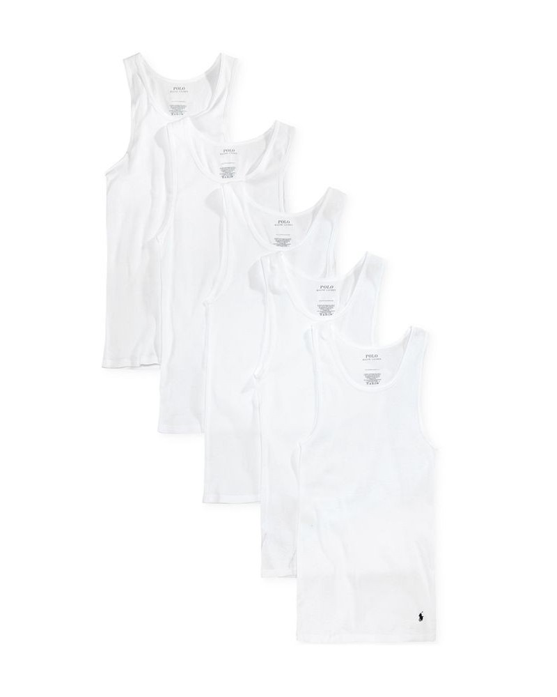 Men's Cotton Undershirt Tank Top 5-Pack White $35.02 Undershirt