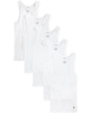 Men's Cotton Undershirt Tank Top 5-Pack White $35.02 Undershirt