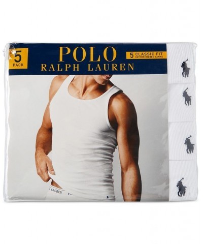 Men's Cotton Undershirt Tank Top 5-Pack White $35.02 Undershirt