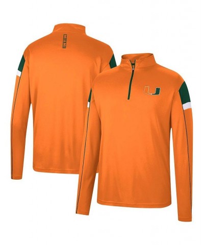 Men's Orange Miami Hurricanes Golf Match Quarter-Zip Windshirt $24.60 Sweatshirt