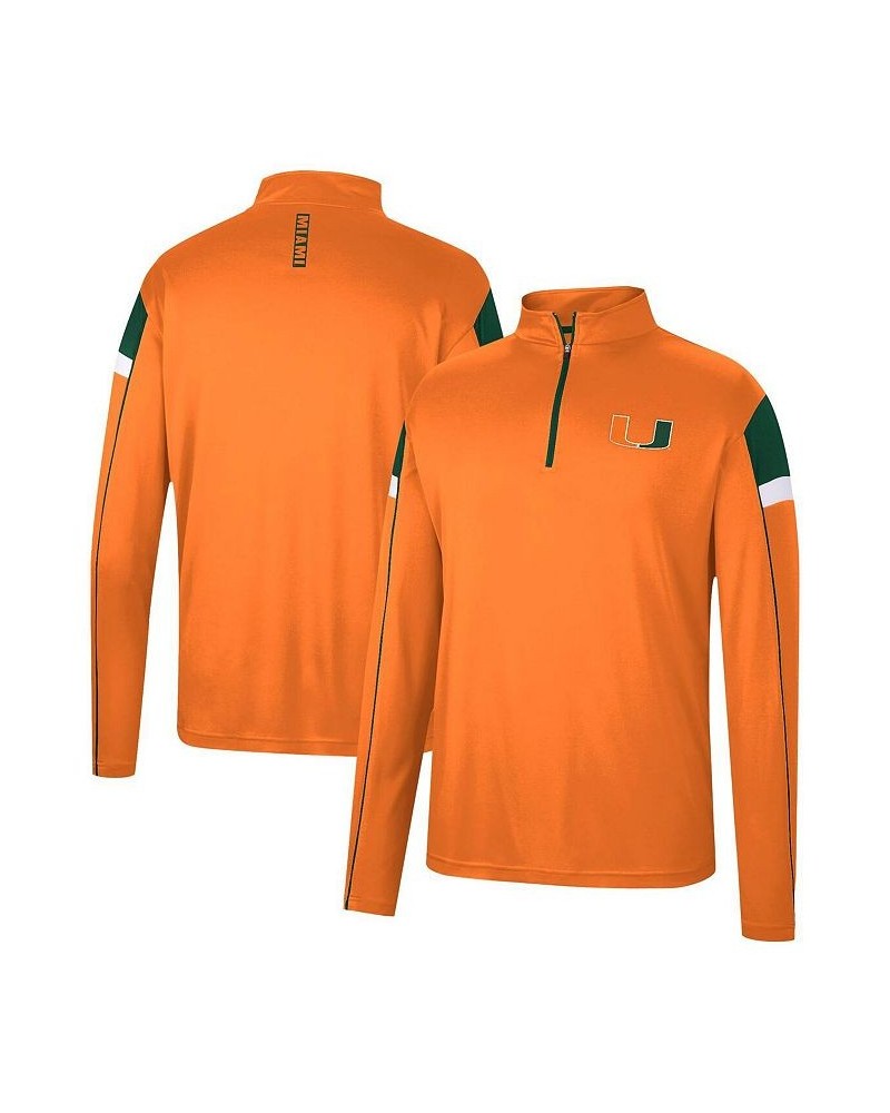 Men's Orange Miami Hurricanes Golf Match Quarter-Zip Windshirt $24.60 Sweatshirt