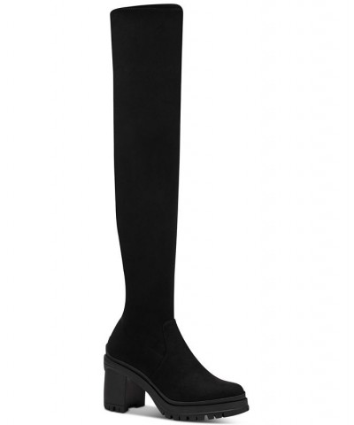 Women's Fernn Platform Over-The-Knee Boots Black Micro $21.47 Shoes