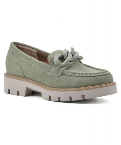 Women's Goodie Lug Sole Loafers Green $38.00 Shoes