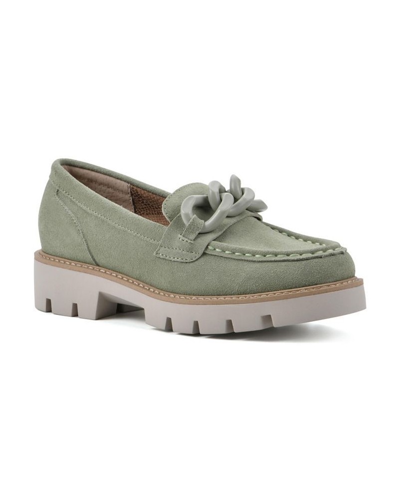 Women's Goodie Lug Sole Loafers Green $38.00 Shoes