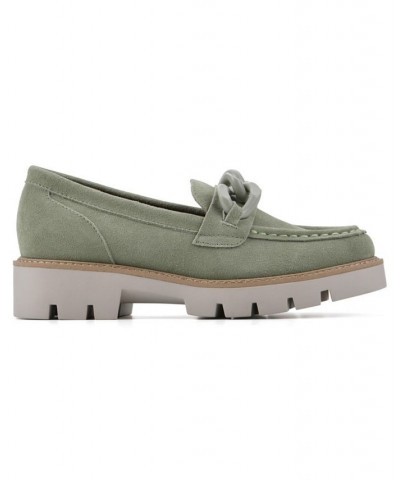 Women's Goodie Lug Sole Loafers Green $38.00 Shoes