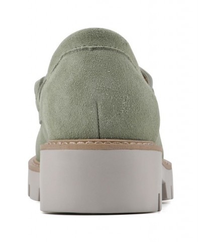 Women's Goodie Lug Sole Loafers Green $38.00 Shoes