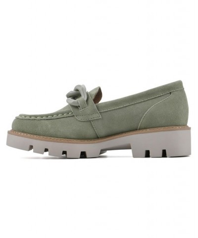 Women's Goodie Lug Sole Loafers Green $38.00 Shoes