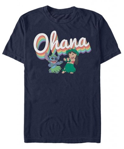 Men's Rainbow Ohana Short Sleeve T-Shirt Blue $15.05 T-Shirts