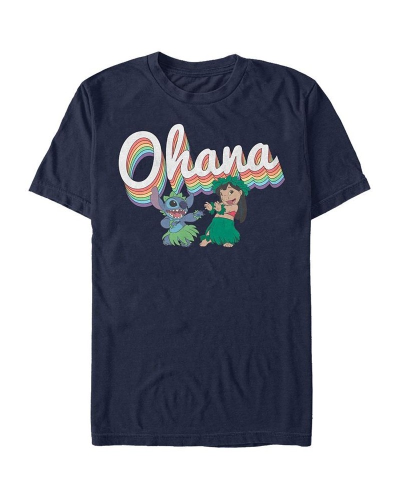 Men's Rainbow Ohana Short Sleeve T-Shirt Blue $15.05 T-Shirts