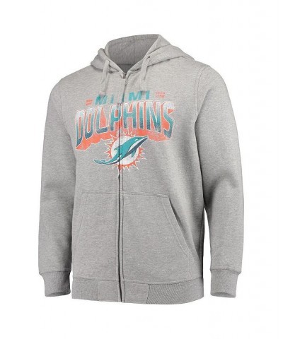 Men's Gray Miami Dolphins Perfect Season Full-Zip Hoodie $30.36 Sweatshirt