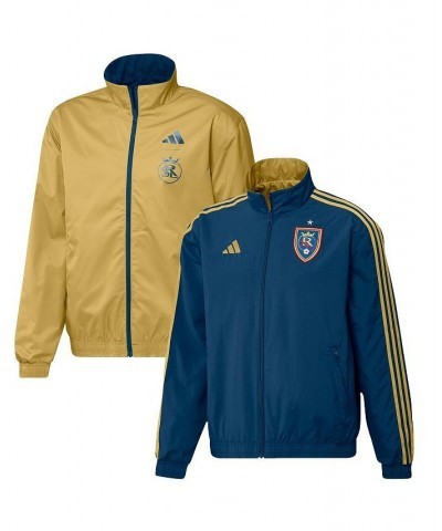 Men's Navy and Gold Real Salt Lake 2023 On-Field Anthem Full-Zip Reversible Team Jacket $46.80 Jackets