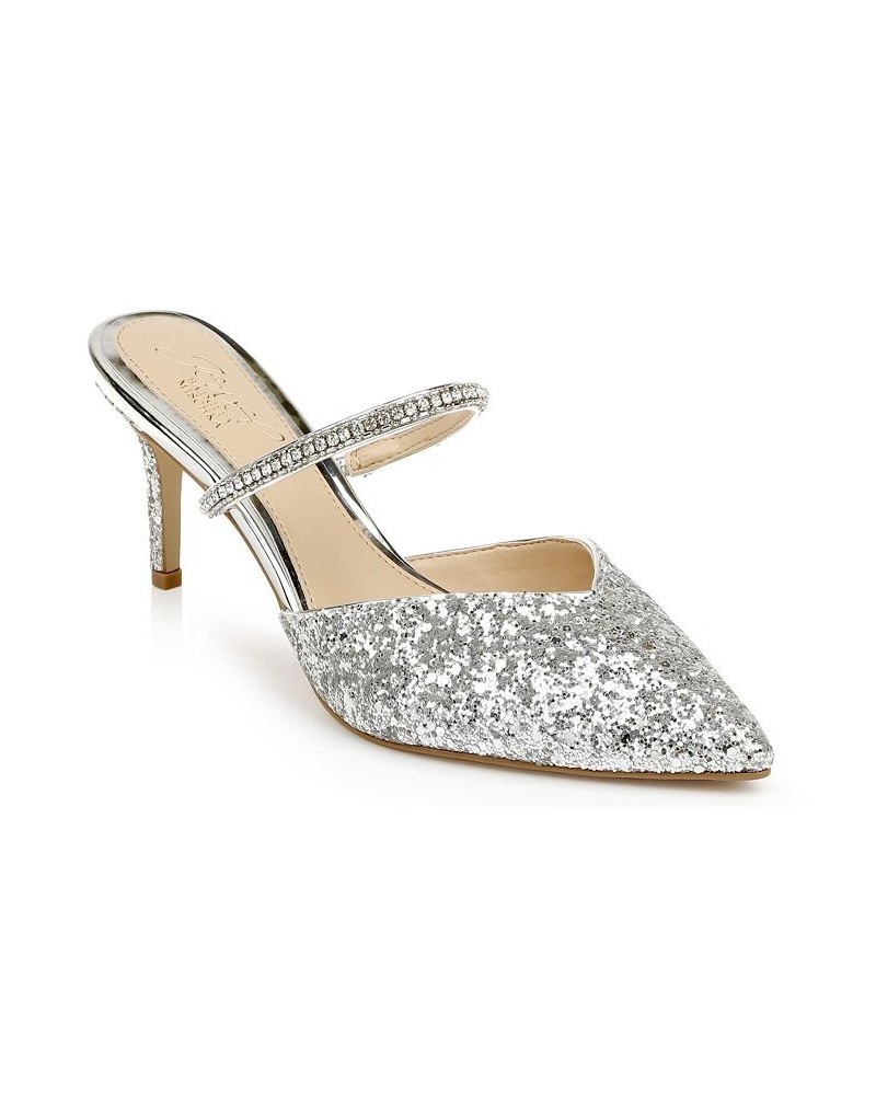 Women's Jan Evening Mule Silver $38.08 Shoes