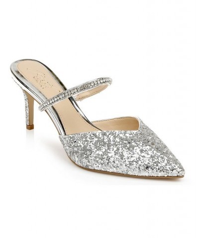 Women's Jan Evening Mule Silver $38.08 Shoes