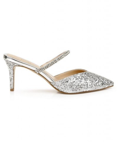 Women's Jan Evening Mule Silver $38.08 Shoes