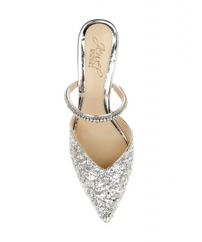 Women's Jan Evening Mule Silver $38.08 Shoes