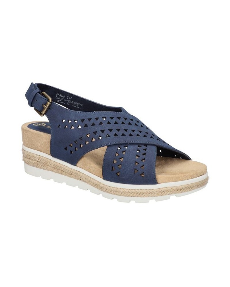 Women's Cosette Wedge Sandals Blue $39.60 Shoes