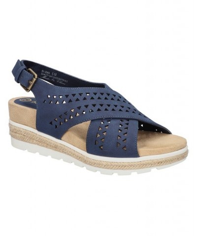 Women's Cosette Wedge Sandals Blue $39.60 Shoes