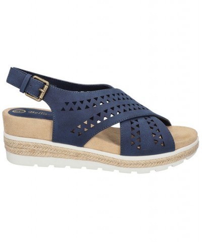 Women's Cosette Wedge Sandals Blue $39.60 Shoes