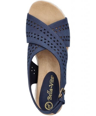 Women's Cosette Wedge Sandals Blue $39.60 Shoes