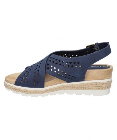 Women's Cosette Wedge Sandals Blue $39.60 Shoes