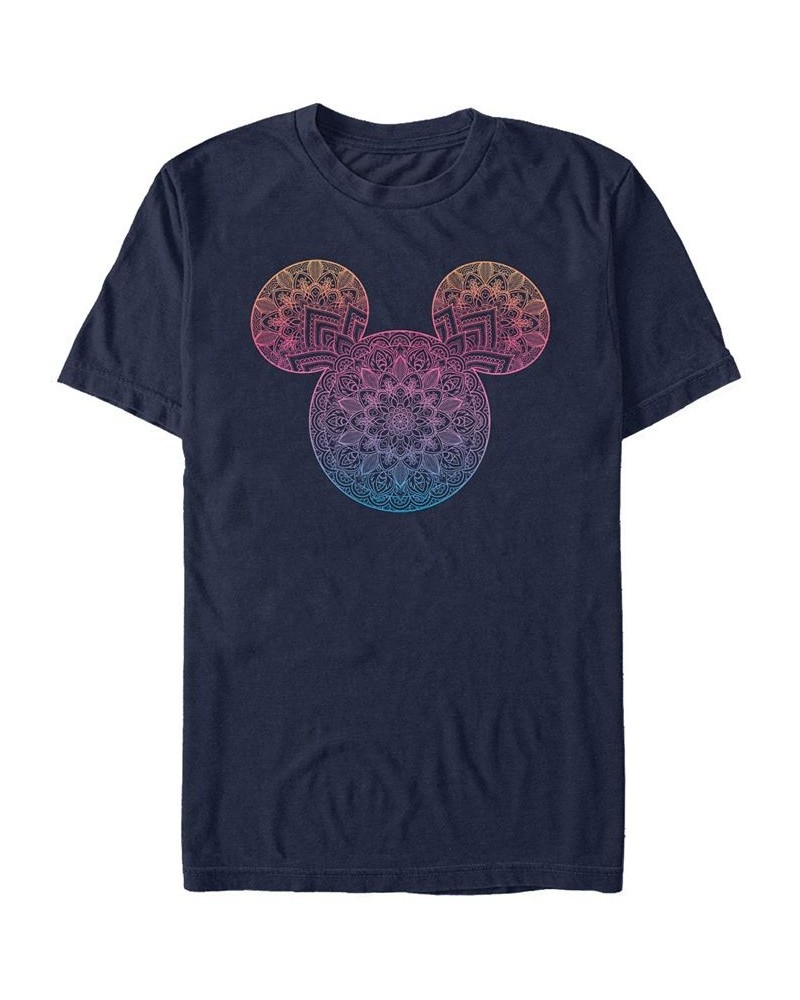 Men's Mickey Mandala Fill Short Sleeve T-Shirt Blue $18.89 T-Shirts