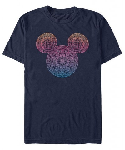 Men's Mickey Mandala Fill Short Sleeve T-Shirt Blue $18.89 T-Shirts