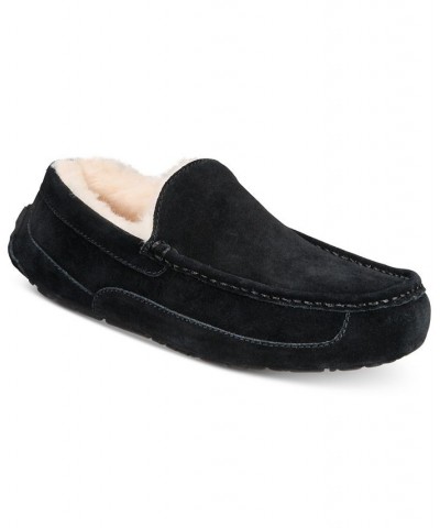 Men's Ascot Moccasin Slippers Black $40.30 Shoes