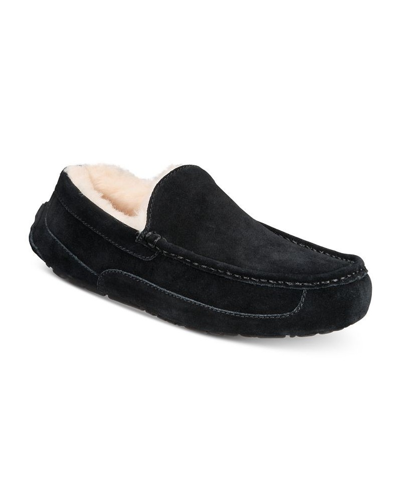 Men's Ascot Moccasin Slippers Black $40.30 Shoes