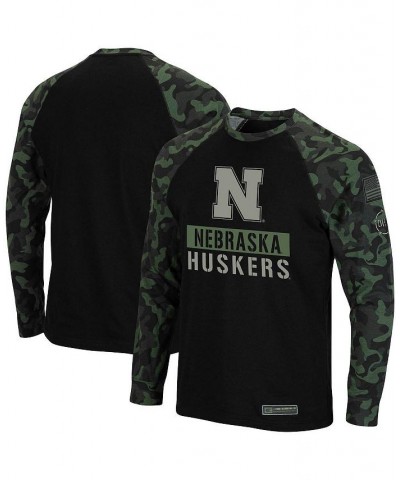 Men's Black, Camo Nebraska Huskers OHT Military-Inspired Appreciation Big and Tall Raglan Long Sleeve T-shirt $27.60 T-Shirts