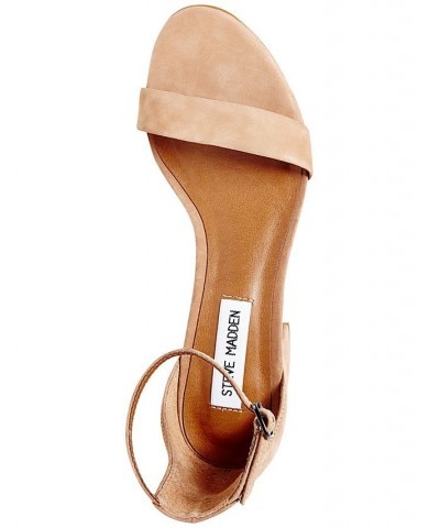 Women's Irenee Two-Piece Block-Heel Sandals Tan/Beige $40.05 Shoes