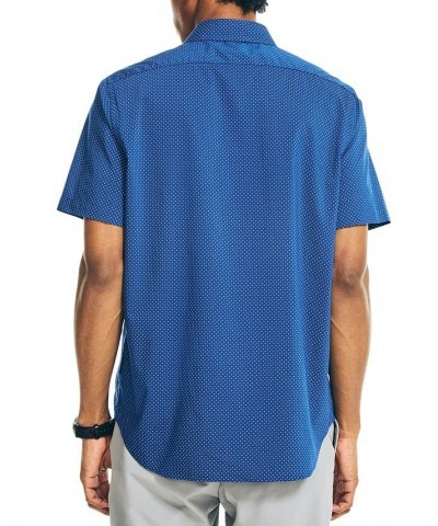 Men's Navtech Trim-Fit Short-Sleeve Micro-Dot Shirt Blue $26.37 Shirts