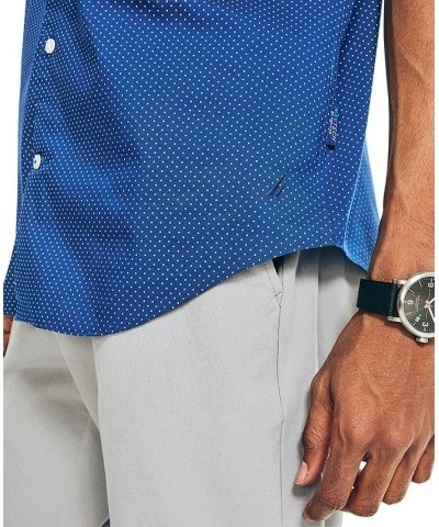 Men's Navtech Trim-Fit Short-Sleeve Micro-Dot Shirt Blue $26.37 Shirts