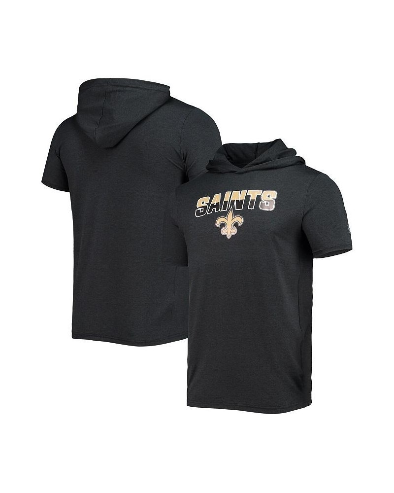 Men's Heathered Black New Orleans Saints Team Brushed Hoodie T-shirt $16.40 T-Shirts