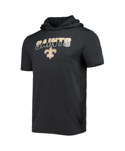 Men's Heathered Black New Orleans Saints Team Brushed Hoodie T-shirt $16.40 T-Shirts