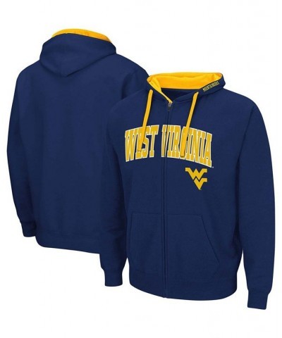 Men's Navy West Virginia Mountaineers Arch Logo 2.0 Full-Zip Hoodie $32.99 Sweatshirt