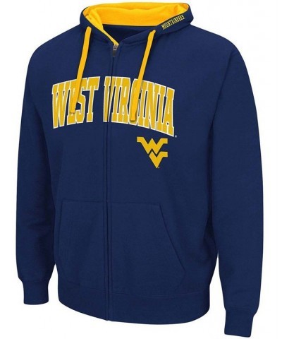 Men's Navy West Virginia Mountaineers Arch Logo 2.0 Full-Zip Hoodie $32.99 Sweatshirt