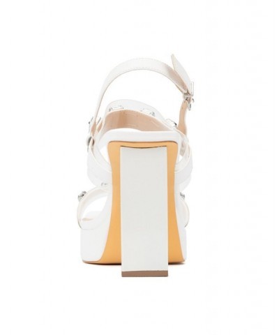 Women's Waverly Wide Width Heels Sandals White $38.36 Shoes