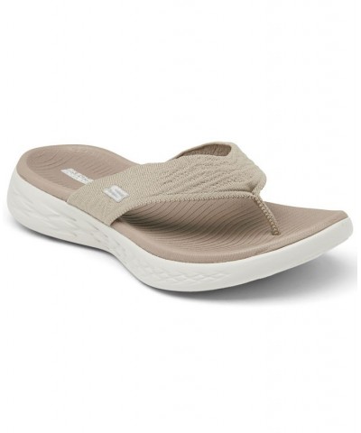 Women's On The Go 600 Sunny Athletic Flip Flop Thong Sandals Tan/Beige $21.60 Shoes